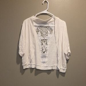 Maurices White Lace Back Shrug